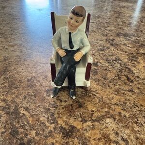 Vintage Boy Figurine in Chair